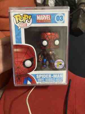 Funko Pop Marvel Universe Metallic Spiderman #3 SDCC 2011 Limited 480 Piece Rare