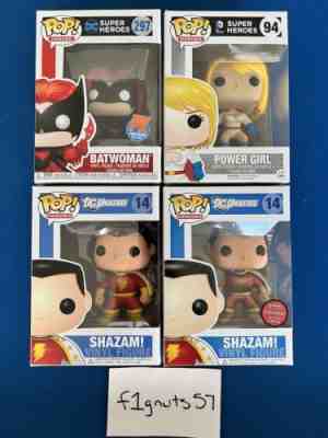 Funko Pop Heroes Shazam #14 Metallic Gemini Exclusive LE240 Batwoman Power Girl