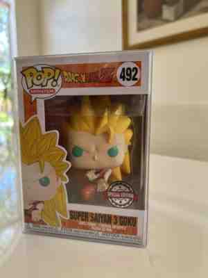 FUNKO POP DRAGON BALL Z SUPER SAIYAN 3 GOKU #492 SPECIAL EDITION EXCLUSIVE