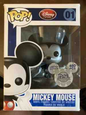 FUNKO POP 01 - Metallic Mickey Mouse 2011 D23 LE 480 RARE! Grail Limited Disney