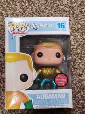 Funko Pop DC Universe #16 Aquaman Metallic Gemini Exclusive 240 PC LE!