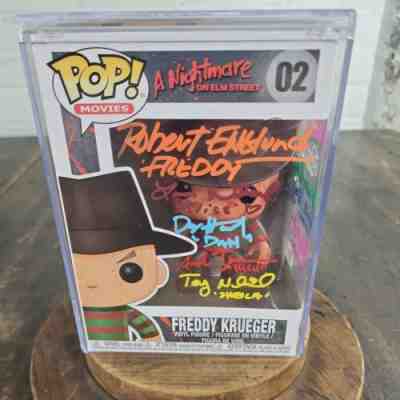 Funko Pop A Nightmare on Elm Street 02 Freddy Krueger COA 10 CAST AUTOGRAPHS