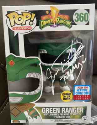 Funko Pop Green Ranger (NYCC 2017 Con Sticker) GITD Signed Jason David Frank JSA