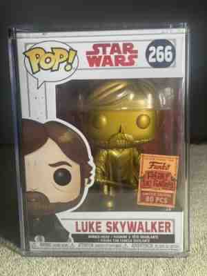 Golden Luke Skywalker Funko Pop Tiki Fundays LE 80 Pieces Rare Grail