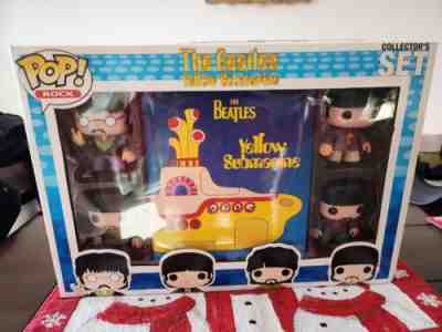 Funko Pop! The Beatles Yellow Submarine Collector's Set 4 pack with book.