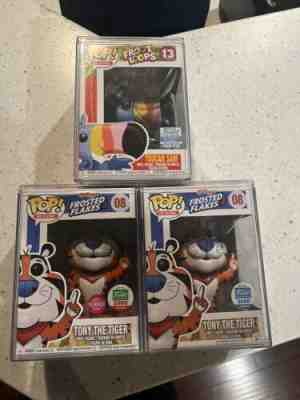 Funko Pop Ad Icon Tony The Tiger Flocked , Regular ,Toucan Sam Fund-Raiser 1000