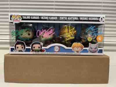 Funko Pop Demon Slayer 4pack Glow Grunchyroll Excl wtih Autographed