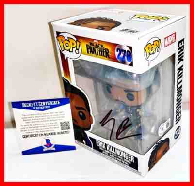 ð??¥ Michael B. Jordan Signed Erik Killmonger Black Panther Funko Pop Beckett PSA