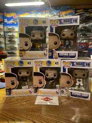 Funko Pop! NBA Basketball: Stephen Curry Lot, Vaulted, Signed, Warriors, Rare