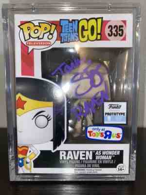 Funko Pop! TV Teen Titans Go! Raven as Wonder Woman HTF Rare Exclusive JSA COA