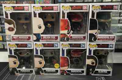 Funko Pop Daredevil Complete Set of 8 With Chase