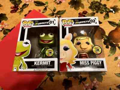 funko pop Metallic Kermit Miss Piggy Muppets