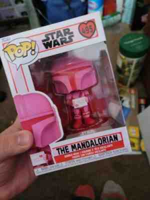 Funko Pop! Star Wars: Valentines Mandalorian Vinyl Figure 495 New w/ ERROR