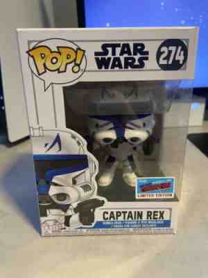 2018 NYCC Funko Captain Rex Clone Wars Pop #274 Con Sticker Star Wars RARE MINT