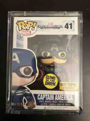 Funko Pop! Captain America #41 Winter Soldier GITD Hot Topic exclusive in stack