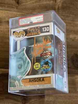 Funko Pop Ashley Eckstein autographed Signed Ahsoka Star Wars Inscription PSA 10