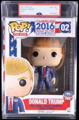 DONALD TRUMP 02 FUNKO POP 2016 ELECTION VAULTED/RETIRED PSA GRADED MINT 8.5+