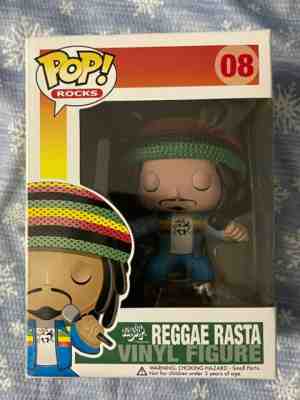 Funko Pop Rocks #08 Reggae Rasta Bob Marley Vaulted Vintage w/Hard Stack