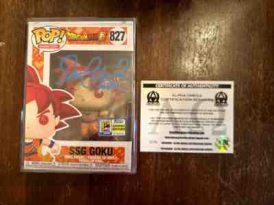 Funko Pop SSG Goku SDCC 2020 #827 Signed By Sean Schemmel Alpha Omega Certified