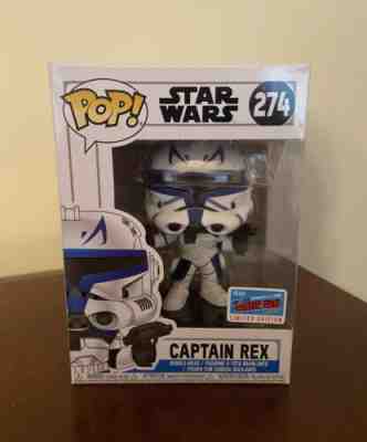 2018 NYCC Funko Captain Rex Clone Wars Pop #274 Con Sticker Star Wars RARE GRAIL