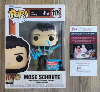 Michael Schur Signed Mose Schrute Funko POP! #1179 The Office 2021 Fall Con JSA