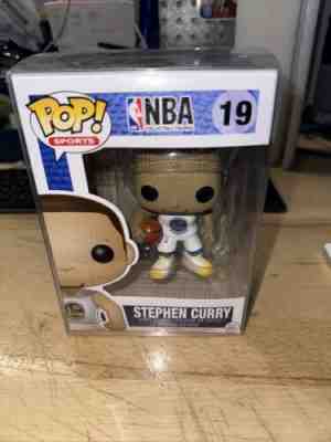 NBA STEPHEN CURRY POP! White Jersey Warriors #19 Pop Life Sticker W/Protector