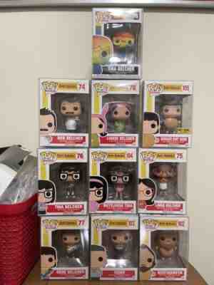 Bobs Burgers Funko Pop Lot Of 10 Vaulted And exclusive, New W/ Protectors