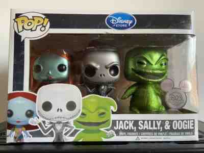 Funko Pop! Jack, Sally & Oogie Metallic 3 Pack Disney 2013 D23 Limited Edition