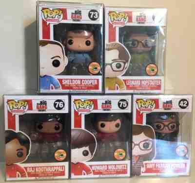 Funko POP Big Bang Theory Set Amy Sheldon Leonard Howard Raj StarTrek SDCC 2013