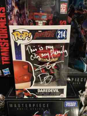 Daredevil Funko Pop 214 Marvel Disney + Vaulted Charlie Cox Autograph Authentic