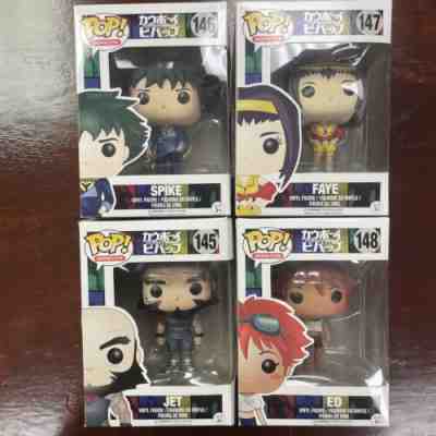 Funko POP Cowboy Bebop Set Of 4 Spike Faye Ed Jet 145 146 147 148 Vaulted