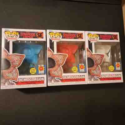 Funko Pop! Hall H SDCC 2022 White, Red, Blue Demogorgon Set LE 1600,2100,3100