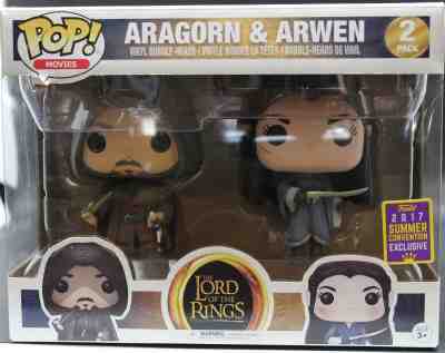 Funko Pop The Lord of The Rings Aragorn & Arwen Exclusive SDCC Sticker RARE