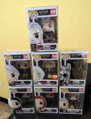 The Witcher III Wild Hunt Funko Pop Set - #149-153, 554, 555, 561, & Game Cover