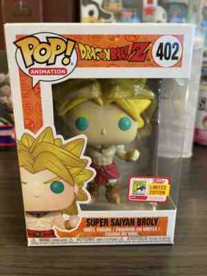 Funko POP Dragon Ball Z Super Saiyan Broly 402 *SDCC 2018 Exclusive Sticker*