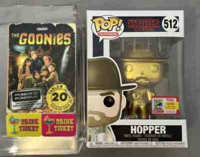 2018 SDCC Fundays Funko Pop Stranger Things GOLD HOPPER LE 40 Badge included