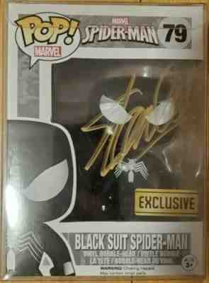 Funko pop! signed stan lee black suit spider-man Exclusive