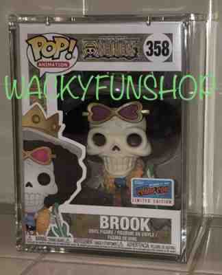 Funko Pop! One Piece #358 Brook 2018 NYCC Comic Con Exclusive W/ PopShield GRAIL