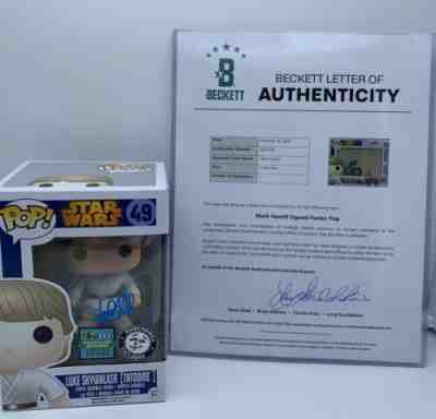 Luke Skywalker Funko pop - Mark Hamill Signed Beckett COA (Window Swap)