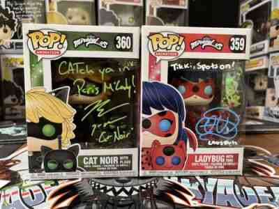 Funko pop! Miraculous Ladybug 359 And Cat Noir 360 Signed