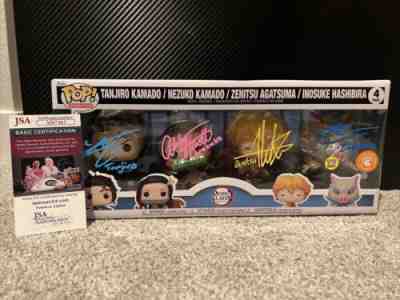 Funko POP! - Demon Slayer 4 Pack - CrunchyRoll Exclusive-GITD ALL Signed w/ COA