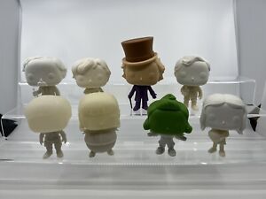 8 Willy Wonka Funko Pop white and colored proto set