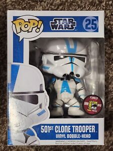 Funko Pop Shadow Trooper and 501st Clone Troper SDCC LE Star Wars W/display case