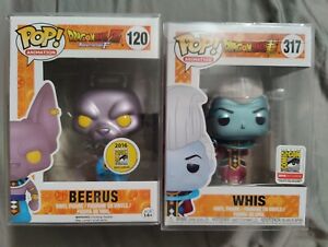 DBZ Funko Pop Beerus 120 Metallic SDCC 2016 & WHIS 317-W/protector