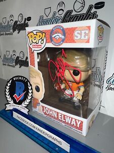 JOHN ELWAY BRONCOS HOF SIGNED AUTOGRAPHED CUSTOM 1/1 FUNKO POP BECKETT BAS COA