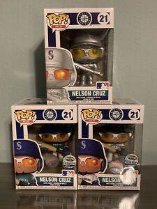 Funko Pop! MLB #21 Nelson Cruz Seattle Mariners BOOMSTICK Safeco Exclusive Set