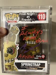 Signed Matthew Lillard Springtrap Funko Pop Five Nights at Freddy's (FLOCKED)