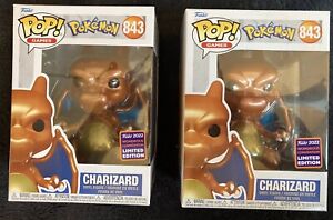 (x2) Rare Funko Pop Metallic Charizard- 2022 Wondrous Con