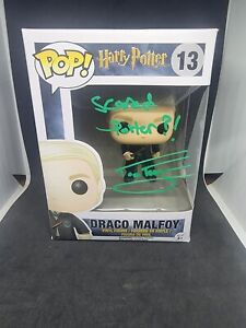 TOM FELTON HARRY POTTER DRAKO MALFOY SIGNED FUNKO JSA CERTIFIED WITH QUOTE