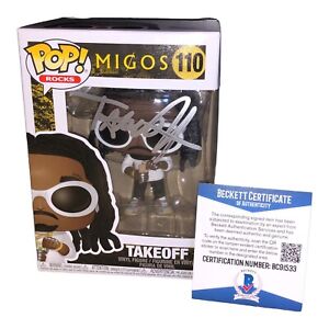 RARE! TAKEOFF SIGNED AUTOGRAPH FUNKO POP MIGOS 110 BECKETT BAS COA QUAVO OFFSET